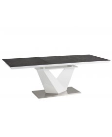 ALARAS II asztal 160-220x90 fekete/fehér
