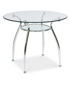 FINEZJA A asztal 90x90 cm edzett üvegfelület króm lábakkal