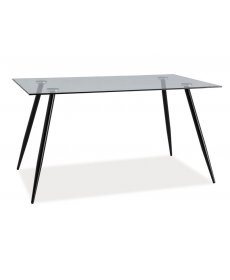 NINO asztal 140x80 átlátszó/fekete
